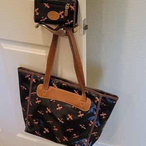 Fossil airplane purse with wallet